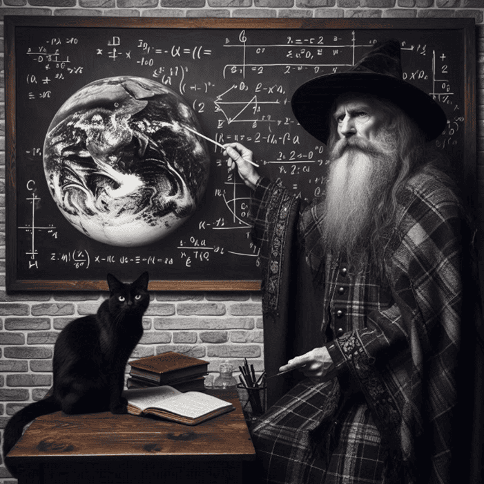 wizard, the world, black cat